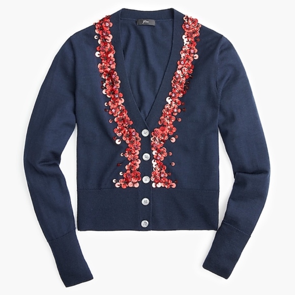 J. Crew Sweaters - JCREW Sequin embellished V-neck cardigan Sweater